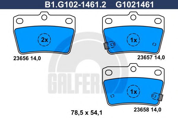 B1.G102-1461.2 GALFER Brake Pad Set, disc brake