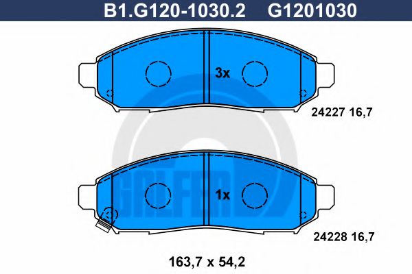 B1.G120-1030.2 GALFER Brake System Brake Pad Set, disc brake