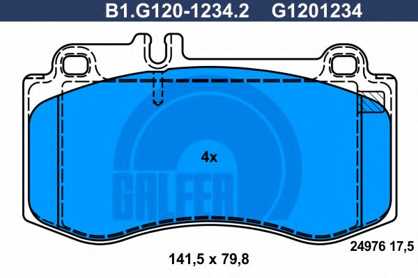B1.G120-1234.2 GALFER Bremsanlage Bremsbelagsatz, Scheibenbremse