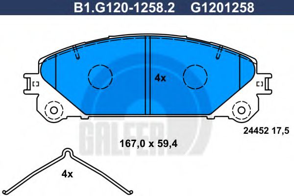 B1.G120-1258.2 GALFER Brake Pad Set, disc brake