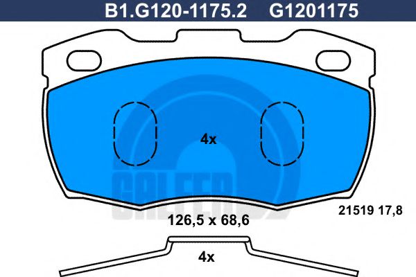 B1.G120-1175.2 GALFER Bremsanlage Bremsbelagsatz, Scheibenbremse