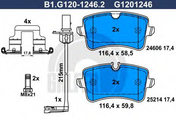 B1.G120-1246.2 GALFER Brake System Brake Pad Set, disc brake