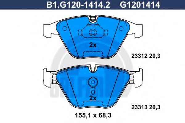 B1.G120-1414.2 GALFER Brake System Brake Pad Set, disc brake