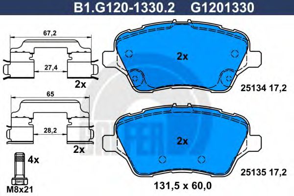 B1.G120-1330.2 GALFER Brake System Brake Pad Set, disc brake