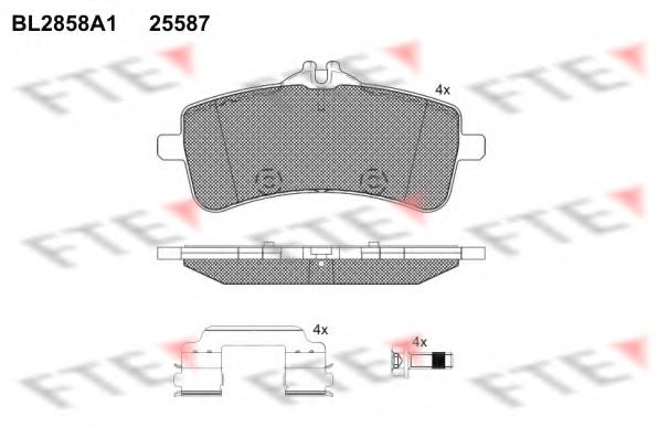 BL2858A1 FTE Brake Pad Set, disc brake