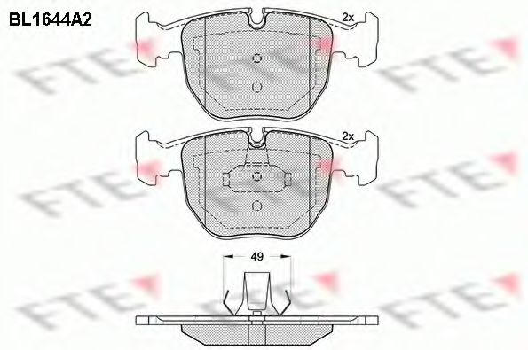 BL1644A2 FTE Brake System Brake Pad Set, disc brake