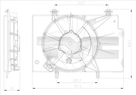 810-0043 TYC Cooling System Fan, radiator