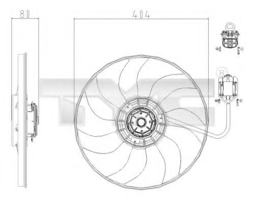 825-0019 TYC Fan, radiator