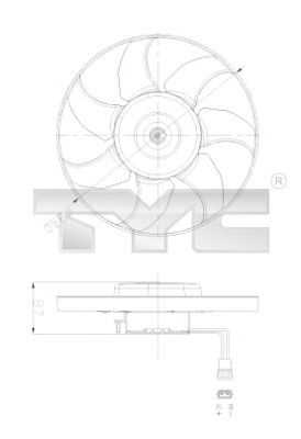 837-0025 TYC Fan, radiator