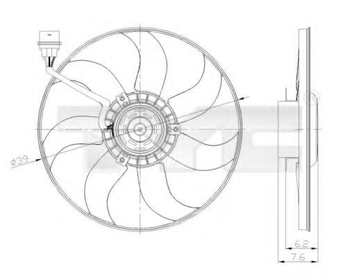 837-0036 TYC Cooling System Fan, radiator