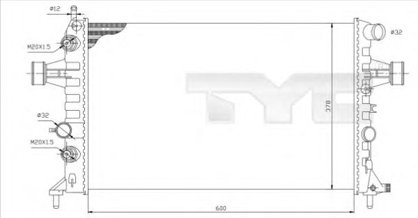 725-0006 TYC Radiator, engine cooling