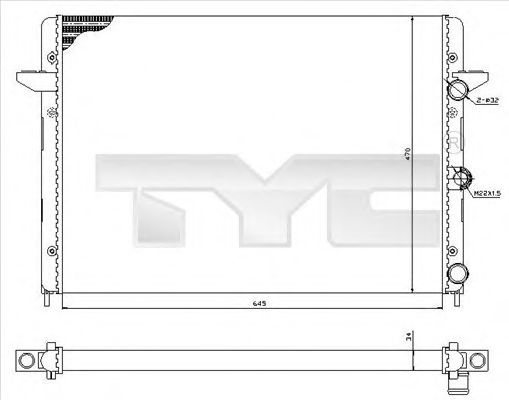 737-0005 TYC Cooling System Radiator, engine cooling