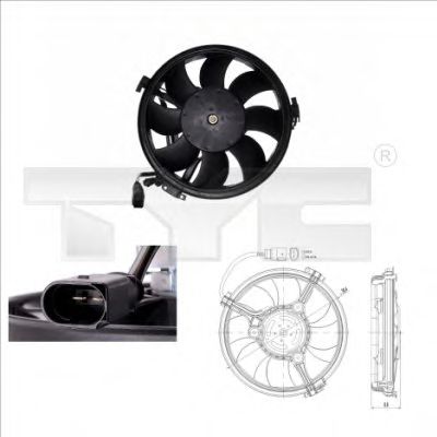802-0003 TYC Cooling System Fan, radiator