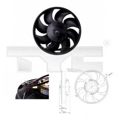 802-0010 TYC Cooling System Fan, radiator