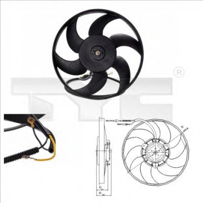 805-0003 TYC Cooling System Fan, radiator