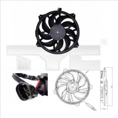 805-0006 TYC Cooling System Fan, radiator