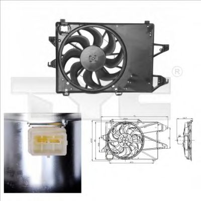 810-0001 TYC Cooling System Fan, radiator