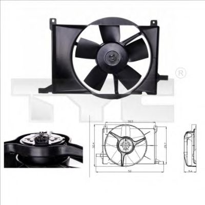825-0002 TYC Cooling System Fan, radiator