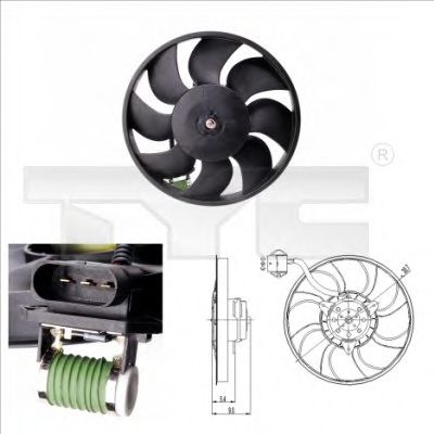 831-0010 TYC Cooling System Fan, radiator