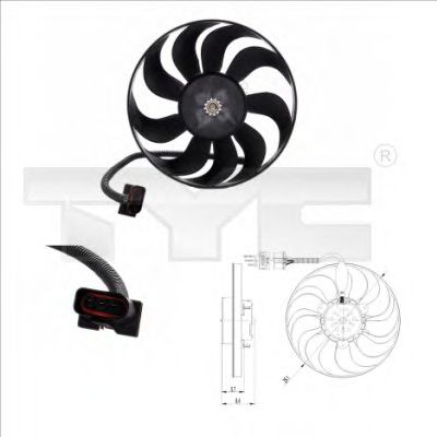 837-0001 TYC Fan, radiator