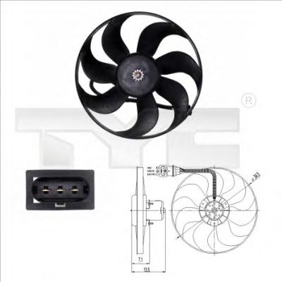837-0003 TYC Cooling System Fan, radiator