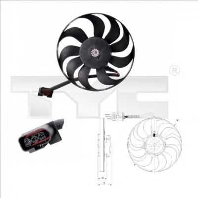 837-0005 TYC Electric Motor, radiator fan