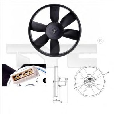 837-0009 TYC Cooling System Fan, radiator