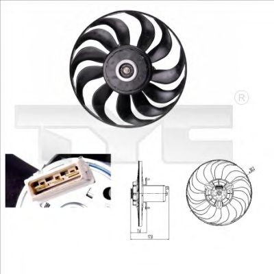 837-0012 TYC Fan, radiator
