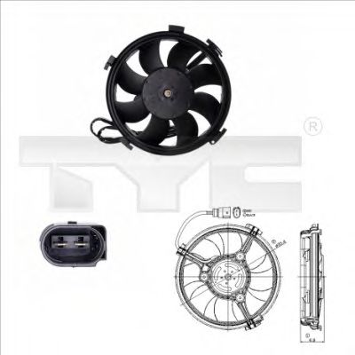 837-0016 TYC Cooling System Fan, radiator