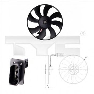 837-0020 TYC Cooling System Electric Motor, radiator fan