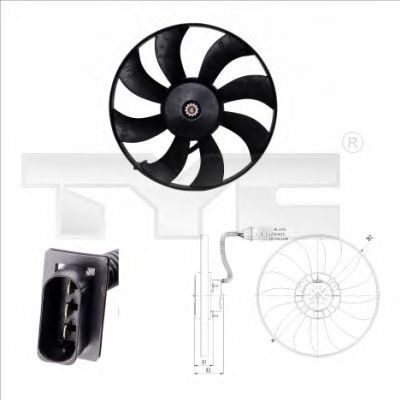 837-0021 TYC Cooling System Fan, radiator