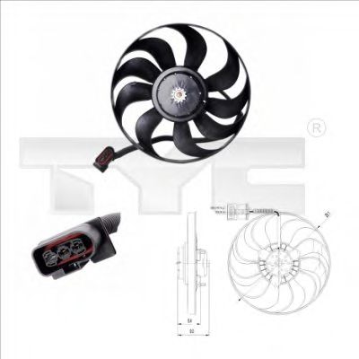 837-0022 TYC Electric Motor, radiator fan