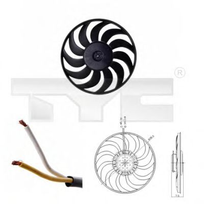 802-0052 TYC Cooling System Fan, radiator