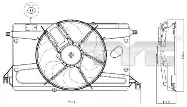 820-0002 TYC Fan, radiator
