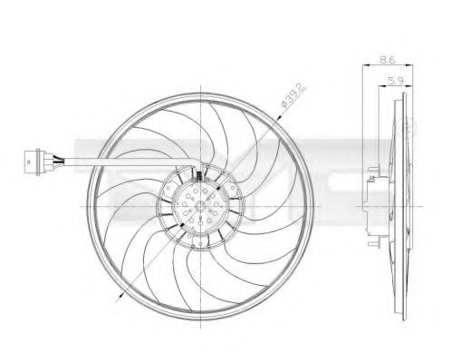 837-0037 TYC Cooling System Electric Motor, radiator fan