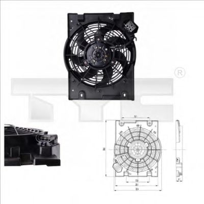 825-0014 TYC Fan, A/C condenser