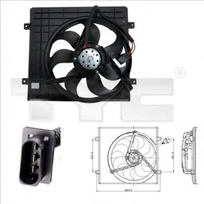 832-0002 TYC Cooling System Fan, radiator