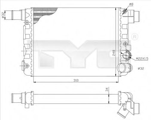 709-0009 TYC Cooling System Radiator, engine cooling