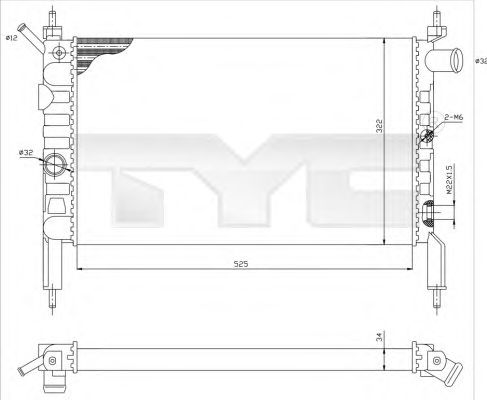 725-0018 TYC Radiator, engine cooling