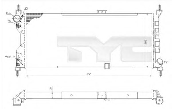 725-0019-R TYC Radiator, engine cooling