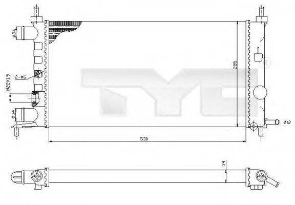 725-0025-R TYC Cooling System Radiator, engine cooling