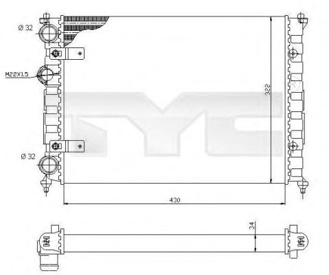 731-0004 TYC Cooling System Radiator, engine cooling