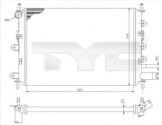 710-0037-R TYC Cooling System Radiator, engine cooling