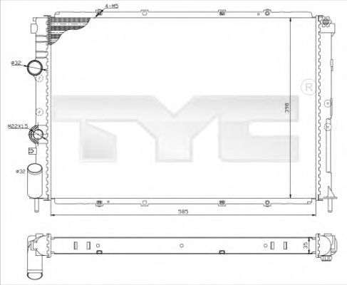 728-0025-R TYC Cooling System Radiator, engine cooling
