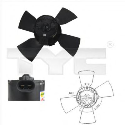 825-0015 TYC Cooling System Fan, radiator