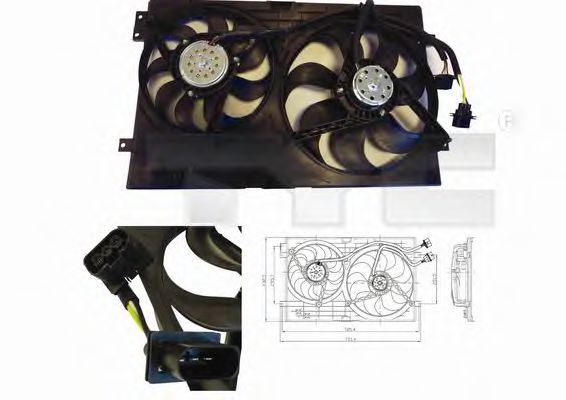 837-0024 TYC Cooling System Fan, radiator