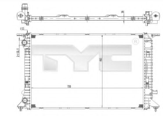 702-0036 TYC Cooling System Radiator, engine cooling