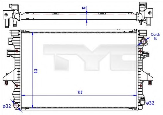 737-0060-R TYC Cooling System Radiator, engine cooling
