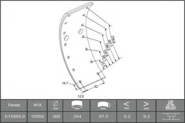 K15869.0-F3658 FERODO Brake System Brake Lining Kit, drum brake