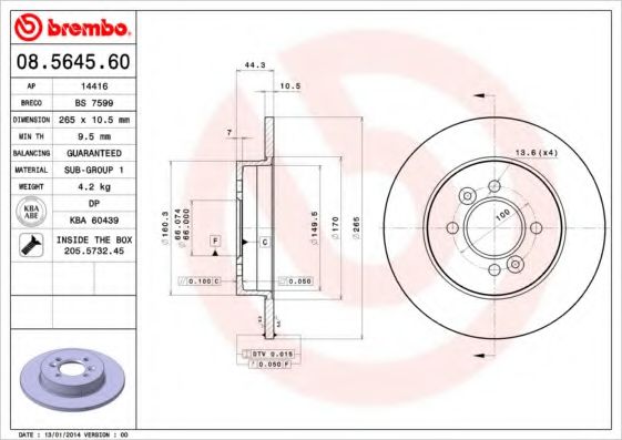 BREMBO 08.5645.60